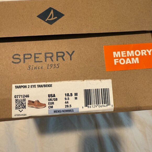 Sperry BRAND NEW Tarpon 2-Eye Boat Shoes - Men's 10.5 - Picture 5 of 5